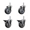 Service Caster 4 Inch Thermoplastic  Rubber Wheel Swivel 34 Inch Threaded Stem Caster Set 2 Brakes SCC SCC-TS20S414-TPRB-34212-2-PLB-2 - alternate 1